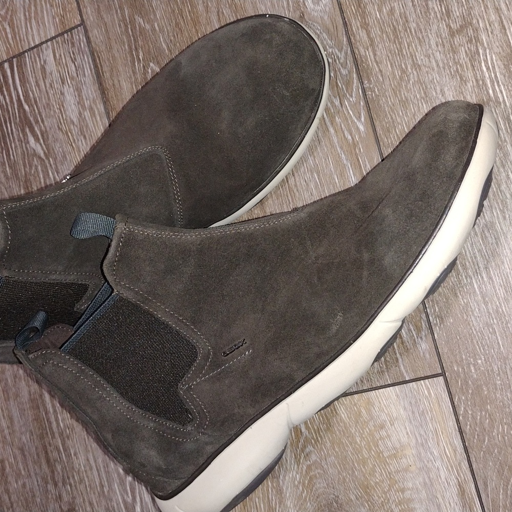 Geox dark gray green suede Chelsea boots. Size 12